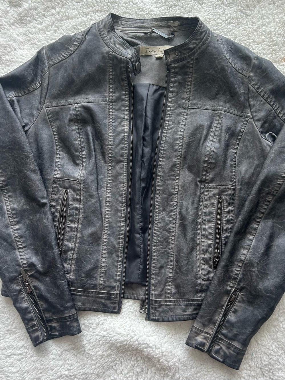 Black Faux Leather Moto Jacket